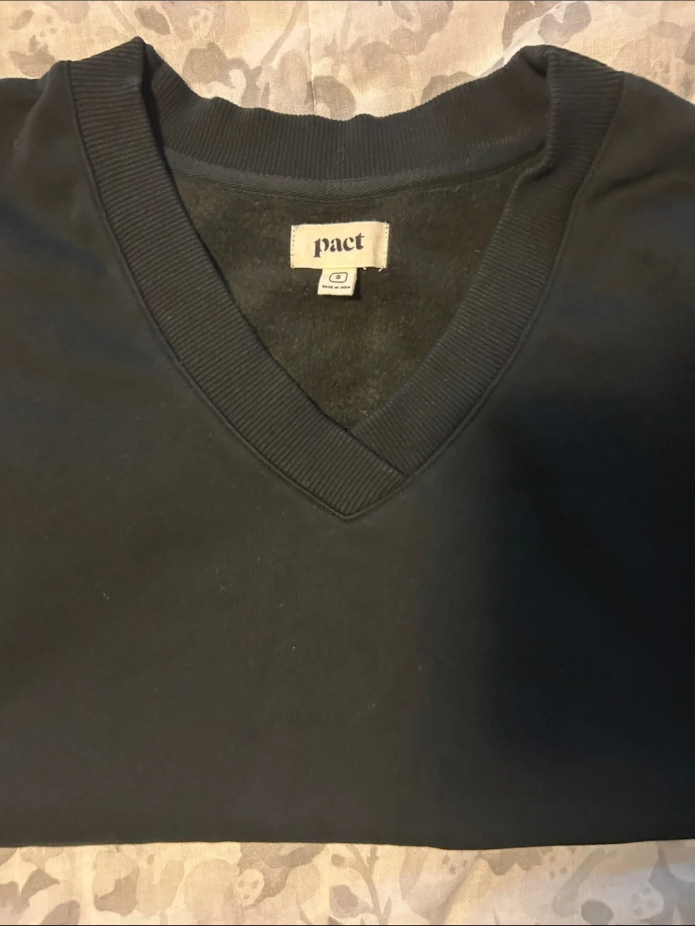 Pact Black V-Neck Pullover Sweatshirt